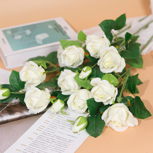 Ramo de Rosas Artificiales Rojas de Alta Simulación, Arreglo en Jarrón, Decoración para Sala de Estar, Día de San Valentín - Product Image 6