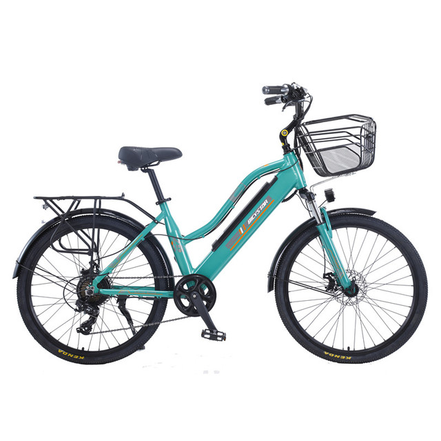 Green Color Electric City Bike with Lithium Battery for Women Model Electric Bicycle