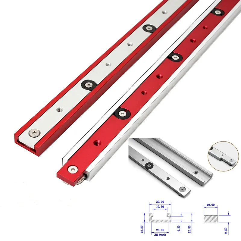 알루미늄 합금 T-Rails 슬롯 마이터 트랙 지그 마이터로드 슬라이더 테이블 톱 라우터 테이블 T-슬롯 목재 가공 도구 DIY