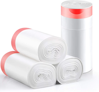 Sacs poubelles écologiques biodégradables durables avec poignée et cordon de serrage en matériau HDPE/LDPE/amidon de maïs personnalisables