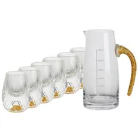 Bicchiere da vino in cristallo senza piombo per uso domestico in lamina d'oro set da 6 pezzi