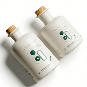 Botella de Vidrio Personalizada para Salsa y Vinagre de 250 ml, 375 ml, 500 ml, Botella de Vidrio para Aceite de Oliva con Calcomanía de Cerámica Verde y Blanca de 500 ml - Product Image 1