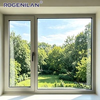 Fenêtres à battants en aluminium extérieures étanches personnalisées Rogenilan avec double vitrage trempé pour maisons