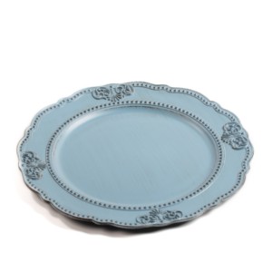 Wholesale Retro Style Plastic Charger Plates Elegant For Wedding Decor Blue Round Acrylic Charger Plates