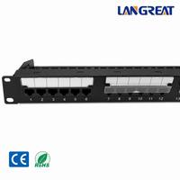 Panel de Conexiones Cat6 UTP de 24 Puertos con Tira de Etiquetas Grande y Cubierta Transparente, Krone 110, Doble IDC, Panel de Rack RJ45 1U Preconectado