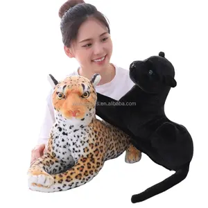 Factory Sale 30cm Mini Cute Wild Animal Cheetah Black Leopard Plush Toys Soft Stuffed Animal Pillow Animal Doll Tiger Toy