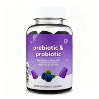 Gummies vitaminées personnalisées à la saveur de framboise bleue, prébiotiques et probiotiques pour adolescents, femmes et adultes