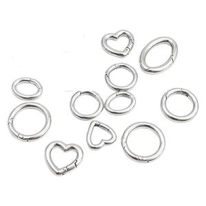 Anillo de Resorte de Acero Inoxidable, Cierre Ovalado y Redondo en Forma de Corazón, Accesorios para Bolsos de Joyería DIY - Product Image 5