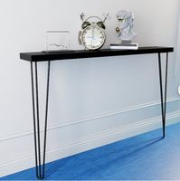 Table console étroite rustique à succès avec pieds en forme de chevilles, table de couloir en bois au caractère distinctif, table murale, étagère de radiateur en bois