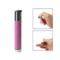 Briquet portable mince au kérosène en alliage de zinc avec revêtement en cuir, flamme nue pour cigarettes et cigares