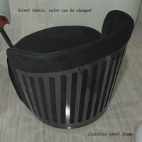 Italie Design Style Moderne Salon Meubles Hôtel Lobby Boutique Rembourrage En Acier Inoxydable Fauteuil En Cuir