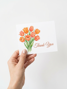 Cartes de remerciement en <span class=keywords><strong>aquarelle</strong></span> avec motif de <span class=keywords><strong>tulipes</strong></span>, papeterie florale de printemps pour mariage, boutique de fleurs, fête prénatale, logo personnalisé OEM ODM - Product Image 2
