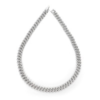 Hip Hop 11mm 3.6mm d'épaisseur chaîne cubaine collier plaqué or glacé Prong lien strass incrusté pour cadeau chrétien