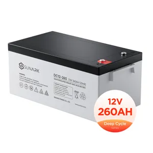 Batería de ácido de plomo sellada de gel Sunark 12V 260Ah batería recargable de electrólito de gel