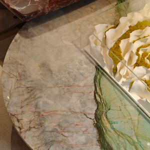 Hiện Đại Sang Trọng Vuông Thiết Kế Bằng Đá Cẩm Thạch Hàng Đầu Bàn Ăn Đặt Đồ Nội Thất Nhà Bộ Sưu Tập Cho Phòng Ăn Cho Phòng Khách - Product Image 2