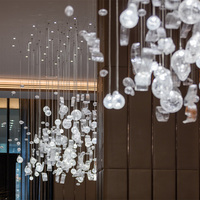 Luminaire suspendu moderne en verre BGST, globe lumineux pour hall d'hôtel, villa, escalier, lampe à bulles, lustre, abat-jour