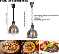 Lampe chauffante alimentaire télescopique flexible, lampe chauffante électrique colorée suspendue pour buffet, lampe chauffante alimentaire