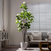 Grand arbre artificiel en soie de 200 cm en pot, vente en gros, pour décoration intérieure, hôtel, mariage, fête, Noël