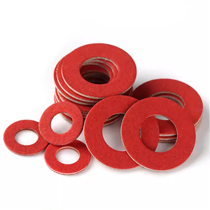 Шайба из вулканизированной стали с метрической резьбой, красная, без покрытия, DIN125A, заводской запас - Product Image 2