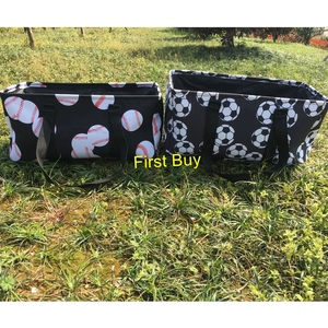 Gros Blancs Monogramme Grande Capacité Sport Toile Baseball Softball <span class=keywords><strong>Basket</strong></span> Foot Plage Sacs <span class=keywords><strong>Fourre</strong></span>-Tout - Product Image 3