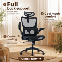 Chaise de bureau ergonomique à dossier haut en maille complète de luxe à prix d'aubaine chaise de personnel et de cuisine Tsak pivotante pour salle de réunion