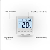 Nuevo Panel de Control LCD Táctil Central para Aire Acondicionado, Control de Ventilador de Tres Velocidades, Termostato Tipo 86, Fuente de Agua