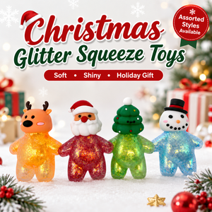 Christmas Glitter Squeeze Toys Soft Gel Filled Holiday Fidget <b>Squishy</b> Toys for Kids Party Gifts Wholesale - Product Image 1