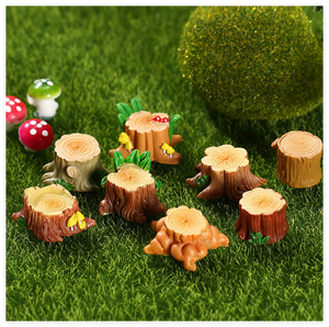 Decorazioni in Resina per Casa delle Bambole, Tronco d'Albero Dipinto a Mano con Succulente e Muschio, Miniature Artistiche Fai-da-Te, Ornamenti e Decorazioni Fatate - Product Image 2