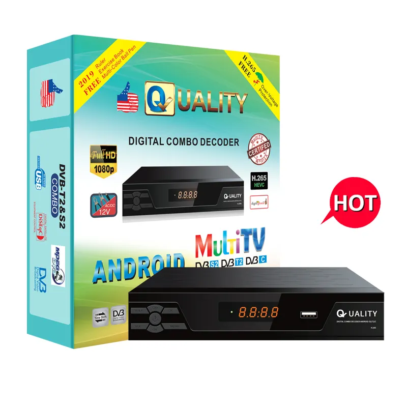 Kualitas H.265 Baru Rf Dekode Kartu Sim Digital Set Top Box Penerima Data Gsm DVB-T2/DVB-T TV BOX Free To Air Set TERBAIK UNTUK