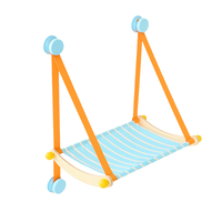 Hamac de fenêtre pour chat en gros avec sangles de suspension et surface de couchage rayée pour le repos quotidien et le bain de soleil