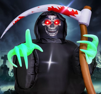 Arche gonflable de 2 m pour Halloween, motif Fantôme Grim Reaper, avec éclairage LED, pour la décoration d'ambiance d'horreur de jardin et de portail