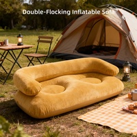 Canapé gonflable pliable portable avec accoudoirs, coussin en PVC pour le camping en plein air, la chambre à coucher, le salon