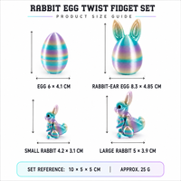 Ensemble de jouets anti-stress en forme d'œuf de lapin imprimé en 3D, conteneur d'œuf en PLA avec figurine de lapin miniature, jouet décoratif coloré et original
