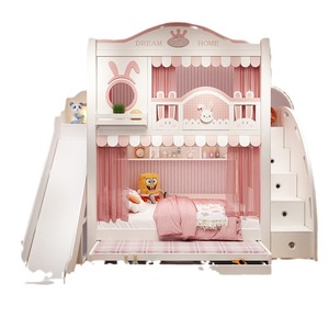 <span class=keywords><strong>Lit</strong></span> <span class=keywords><strong>superposé</strong></span> en bois de caoutchouc directement de l'usine avec un grand espace de rangement, design moderne minimaliste et ludique pour la chambre à coucher - Product Image 4