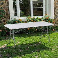 Table Pliante Rectangulaire en Plastique Blanche d'Extérieur 1,80 m