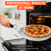 Pengangkat Pizza Manjia 12 inci, Spatula Pengangkat Pizza untuk Memanggang di Oven, Adonan Pizza Buatan Sendiri, Nampan Penyaji Kue Pizza, Pengangkat Pizza