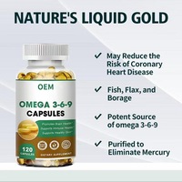 OEM 120 Capsules d'Oméga 3-6-9 à base de plantes et de poisson pour soutenir la nutrition quotidienne du corps - Complément alimentaire en gros