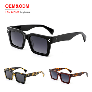 Lentes Anti-Radiación con Protección UV, Diseño de Lujo, Montura Completa, Unisex, Modernas, Montura Cuadrada, Gafas de Sol de Acetato - Product Image 1