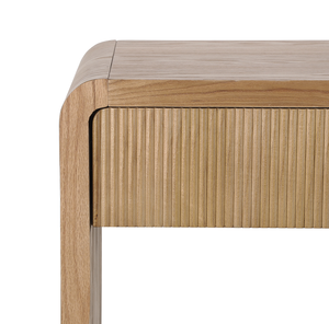 Modern Solid Wood 3-Drawer <b>Console</b> <b>Table</b> with Vertical Slats Edge Design Eco-Friendly for Hotel Bedroom Entryway Hallway Sofa - Product Image 6