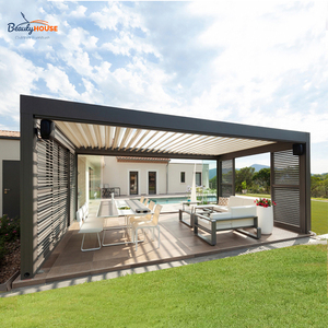 <span class=keywords><strong>Pergola</strong></span> d'extérieur électrique de luxe étanche persienne de toit rétractable en <span class=keywords><strong>aluminium</strong></span> gazebo contrôle tonnelles <span class=keywords><strong>pergola</strong></span> de jardin - Product Image 3