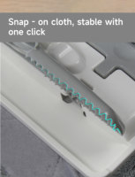 Serpillère plate professionnelle en microfibre avec manche en acier et essoreuse intégrée pour le nettoyage des sols, des fenêtres et des murs – Serpillère plate à poche en microfibre