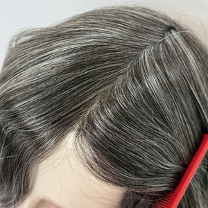 1B40 8 Inch <b>Mens</b> Indian Hair Remy Natural Wave Silicon Injection Male Toupee <b>Wigs</b> 8 Inch Soft Smooth Hand Tied High Quality - Product Image 5