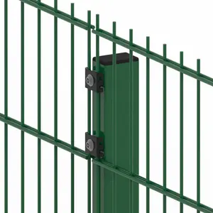 Green Vinyl Coated Welded Wire Mesh Fence Double Wire Mesh Fencing