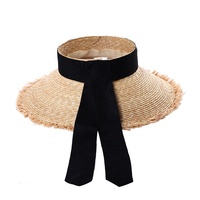 Sombrero de paja de trigo Natural 100% con visera y visera de cinta para el sol, sombrero de flacidez de playa para mujeres para viajes informales, fiestas al aire libre