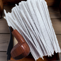 Lot de 50 bâtonnets en coton mélangé jetables pour nettoyer les pipes à fumer, type droit, traditionnels, pratiques, embouts pour fumer du tabac