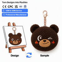 Porte-clés en peluche miniatures personnalisés, jouets en peluche sur mesure, porte-clés anime, ours en peluche, pendentif mascotte douce, porte-clés en peluche personnalisé