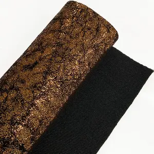 Tissu faux métallique pour la fabrication de sacs et chaussures, 3d, motif de fissures