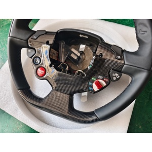Volant de voiture modifié en fibre de carbone avec éclairage LED, style course, volant en cuir spécial pour Ferrari 458 - Product Image 4