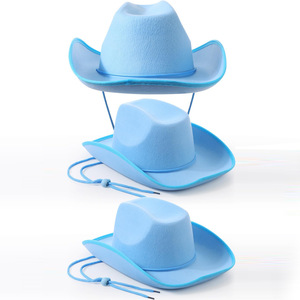 Fff4493 Tùy Chỉnh Phương Tây Cảm Thấy Cowgirl <span class=keywords><strong>Cowboy</strong></span> Hat Với Có Thể Điều Chỉnh Neck-String Đảng Phụ Nữ Cô Gái Màu Hồng <span class=keywords><strong>Cowboy</strong></span> Hat - Product Image 4