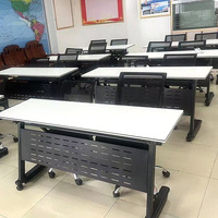 Table de formation moderne minimaliste en PVC, bureau mobile à combinaison libre, bureau de tutorat, bureau double place